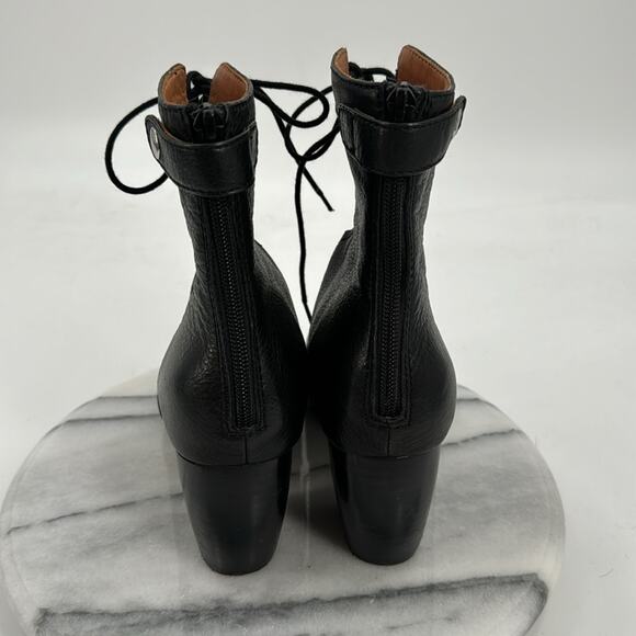L’Amour Des Pieds black leather witchy lace up ankle boots - Picture 4 of 7